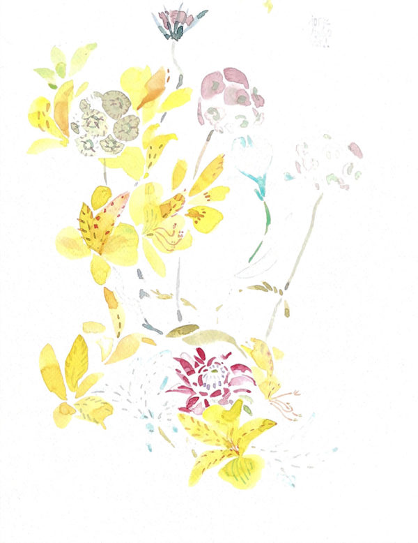 Flores amarillas. Venta online de acuarelas originales